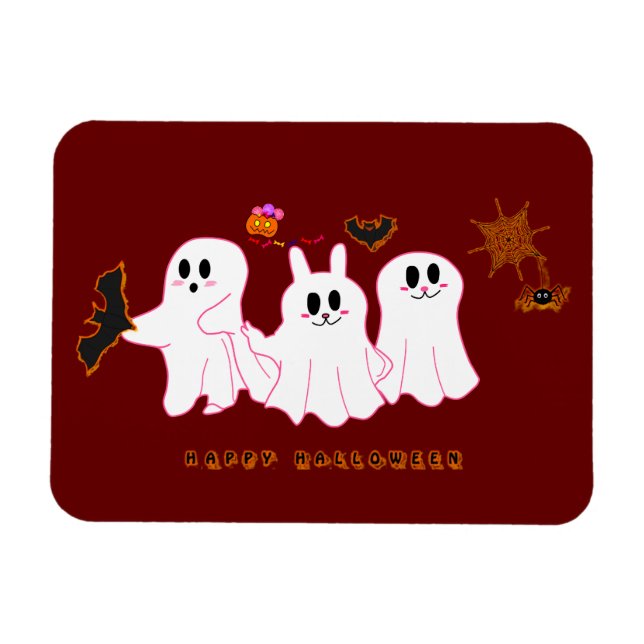 Funny Ghosts Posing For A Picture | Photo Magnet (Horizontal)