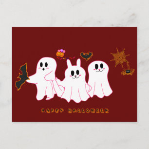 Funny Ghosts Posing For A Picture Postcard