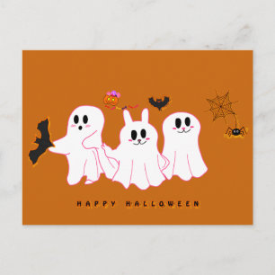 Funny Ghosts Posing For A Picture Postcard