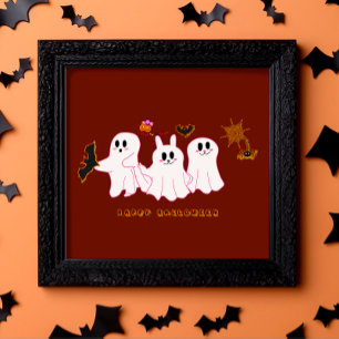 Funny Ghosts Posing For A Picture Poster