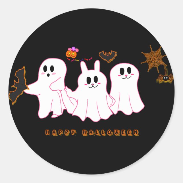 Funny Ghosts Posing For A Picture | Sticker (Front)