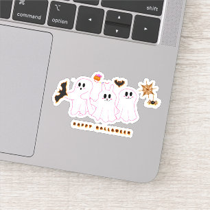 Funny Ghosts Posing For A Picture   Vinyl Sticker
