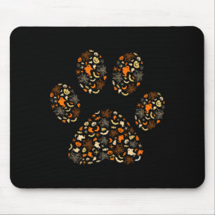 Funny Ghosts Pumpkins Spider Webs Dog Paw Happy Mouse Mat