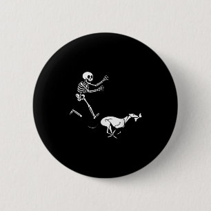 Funny Ghound Running Skeleton Halloween  6 Cm Round Badge