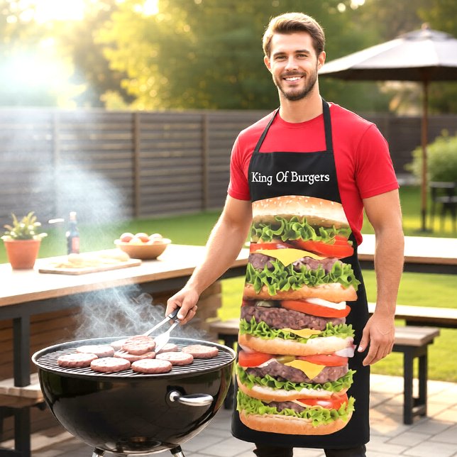Funny Giant Hamburger Barbecue Theme Apron (Creator Uploaded)