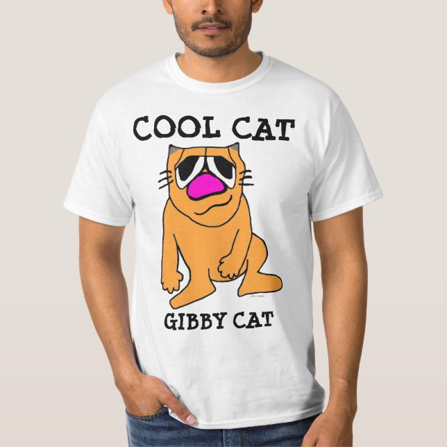 Funny Gibby Cat sitting T-shirts, COOL CAT T-Shirt (Front)