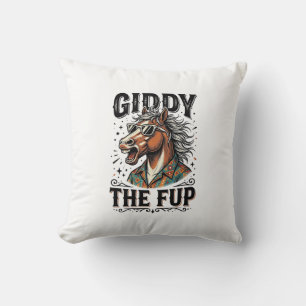 Funny Giddy The Fup Horse Vintage Engraving Shirt_ Cushion