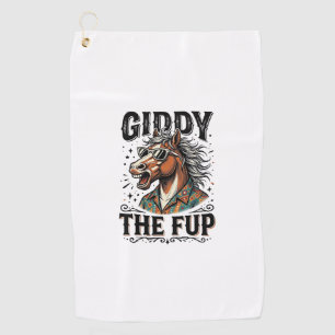 Funny Giddy The Fup Horse Vintage Engraving Shirt_ Golf Towel