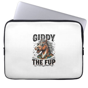 Funny Giddy The Fup Horse Vintage Engraving Shirt_ Laptop Sleeve