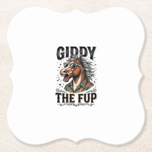 Funny Giddy The Fup Horse Vintage Engraving Shirt_ Paper Coaster