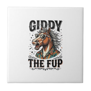 Funny Giddy The Fup Horse Vintage Engraving Shirt_ Tile