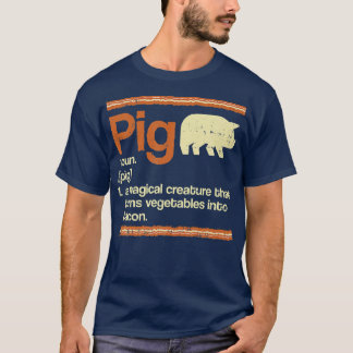 Funny Gift Bacon and Pig Definition Premium  T-Shirt