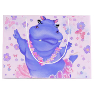 Funny Gift Bag Ballerina Hippo Happy Ballet Dancer