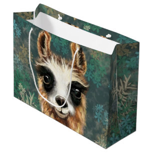 Funny Gift Bag with Curious Baby Llama