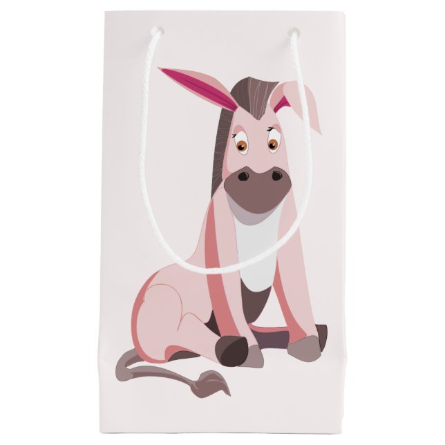 Funny Gift Bag with Pink Donkey - Customisable (Front)