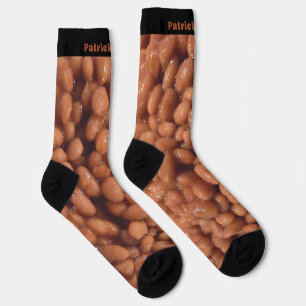 Funny Gift Baked Beans with Custom Name Men's Crew Socks