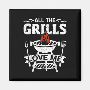 Funny Gift Bbq Barbeque Grill Meat Grilling Magnet