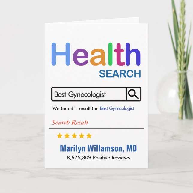 Funny Gift Best Gynaecologist Thank You Card (Front)