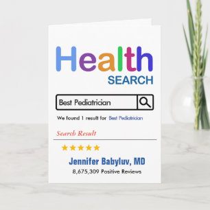 Funny Gift Best Paediatrician Thank You Card