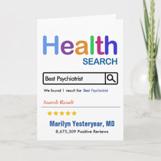 Funny Gift Best Psychiatrist Thank You Card