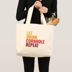 Funny Gift Cornhole Lover Colour Gradient Large Tote Bag