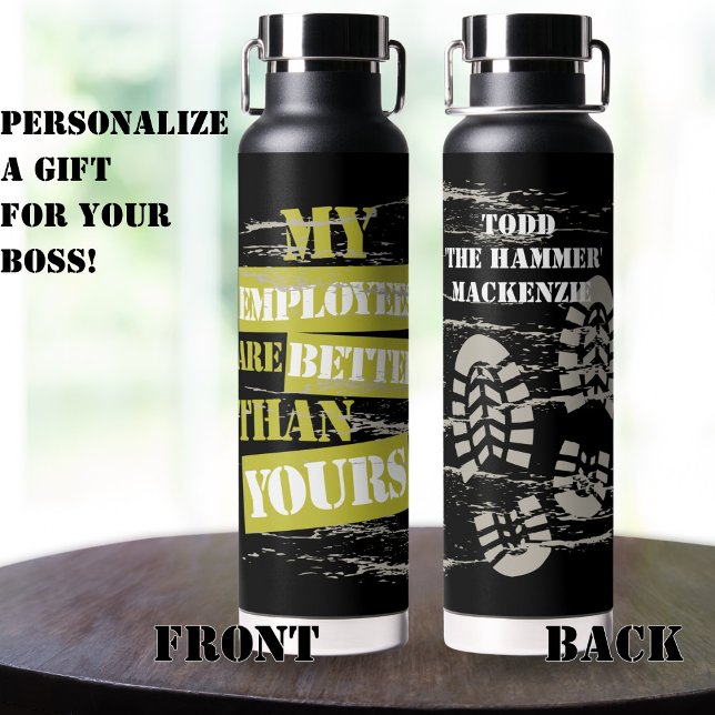 Funny Gift for Construction Boss Contractor Water Bottle (Creator Uploaded)