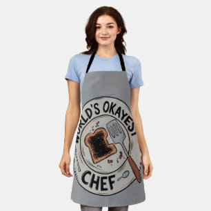 Funny Gift for Cooks: World's Okayest Chef Design Apron