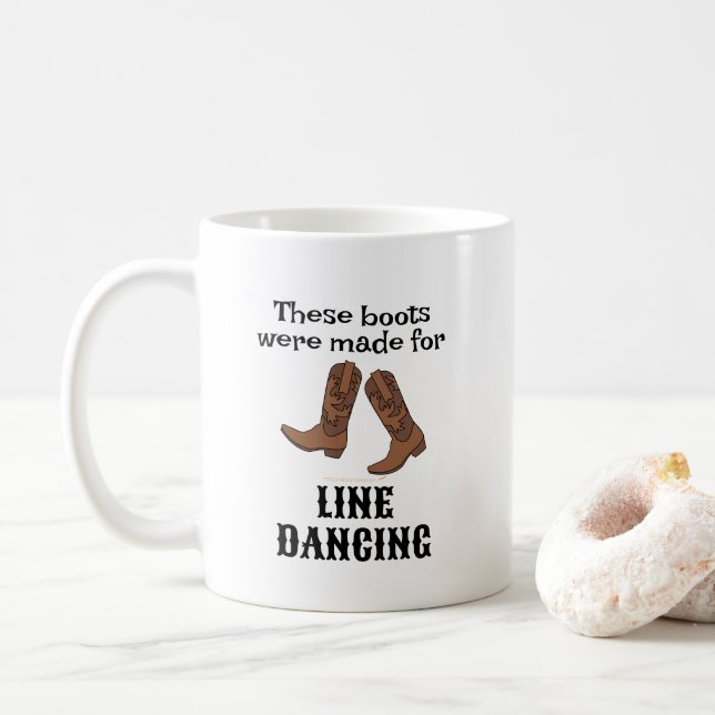 Funny Gift for Line Dancers Line Dancing Boots Coffee Mug (With Donut)