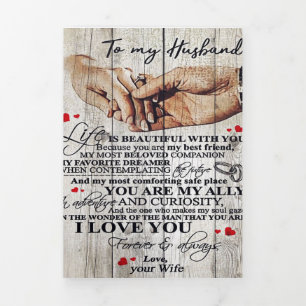 Funny Gift For Man   Funny Quotes To Husband   Tri-Fold Announcement