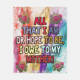 Funny Gift For Mum   Funny Quotes To Mummy   Fleece Blanket