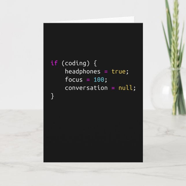 Funny gift for Programmer | Headphones Card (Front)