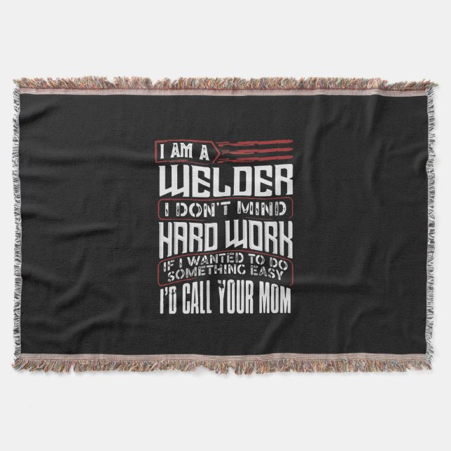 Funny Gift For Welder | Welder Dad Lover Gift Throw Blanket (Front)