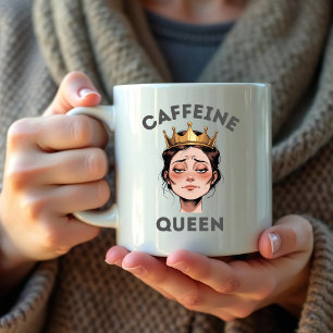 Funny Gift for Women – Fun Caffeine Queen Quote Coffee Mug