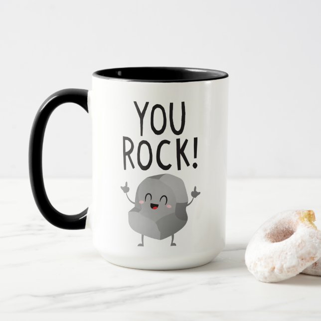 Funny gift friend, boyfriend or husband You rock!  Mug (With Donut)