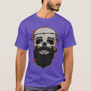 Funny Gift Funny Face Beard Skull T-Shirt