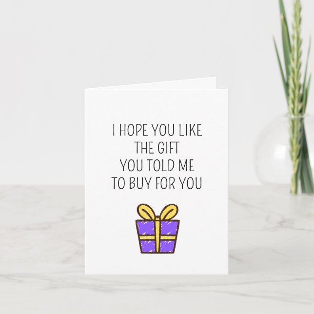Funny Gift Joke Birthday Card (Front)