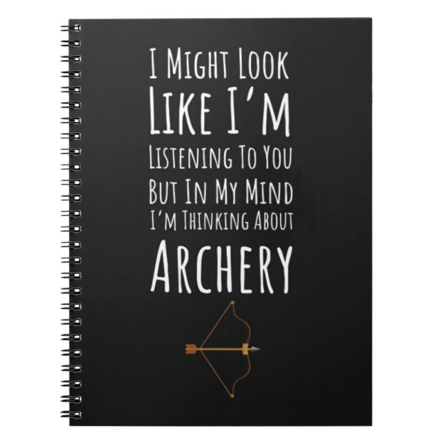 Funny Gifts For Archery Hunter Bow Arrow Sport Notebook (Front)