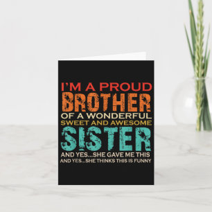 Funny Gifts For Brother From Awesome Sister Birthd Card