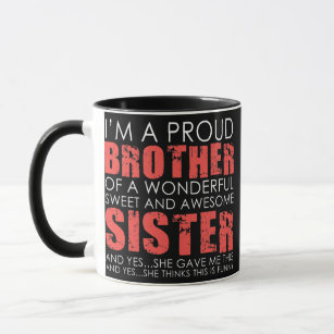 Funny Gifts for Brother From Awesome Sister Tee Mug