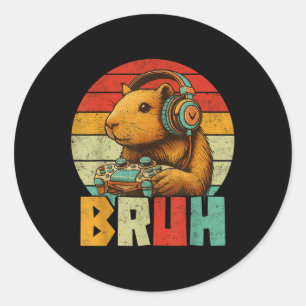 Funny Gifts For Capybara Lovers Mens Boys Kids Gra Classic Round Sticker