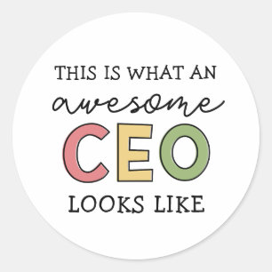 Funny Gifts for CEO   Awesome CEO Boss Gifts Classic Round Sticker