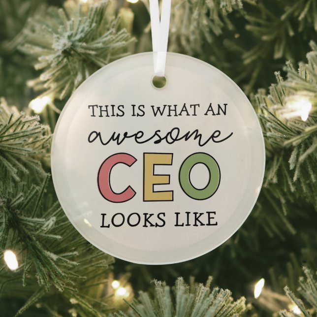 Funny Gifts for CEO | Awesome CEO Boss Gifts Glass Tree Decoration (Insitu)