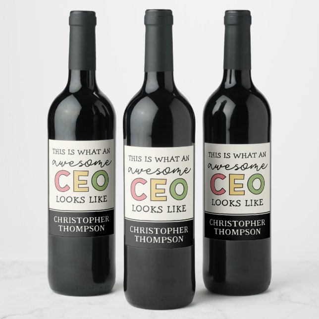 Funny Gifts for CEO | Awesome CEO Boss Gifts Wine Label (Bottles)