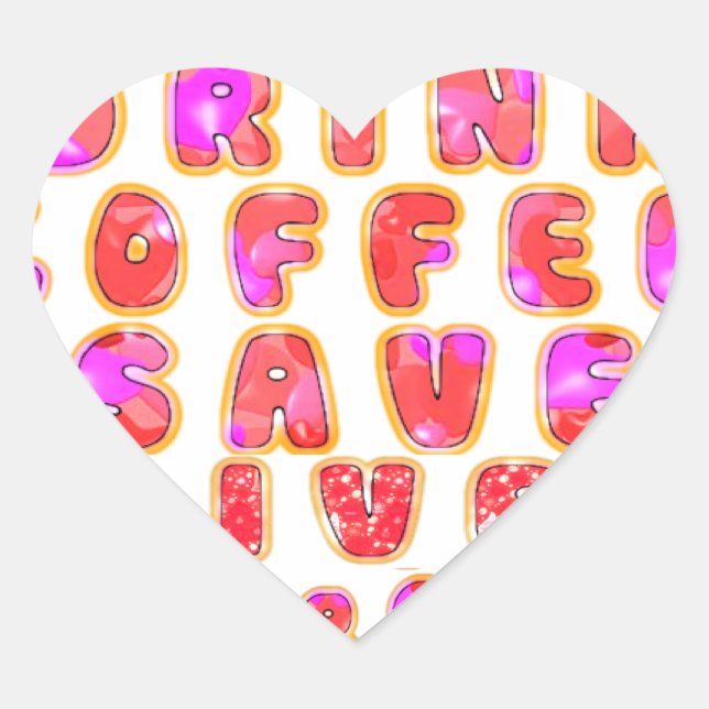 Funny Gifts for Coffee Lovers Heart Sticker (Front)