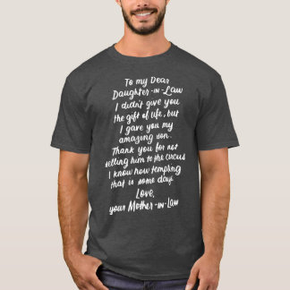 Funny Gifts for Daughter in Law To My Dear in T-Shirt