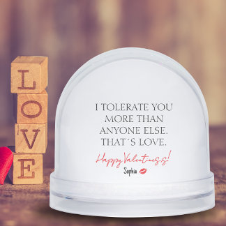 Funny Gifts For Husband Or Wife VDay Red Lips Snowglobe