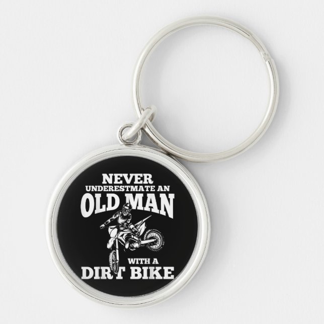 Funny Gifts Never Underestmate An Old Man With A D Key Ring (Front)