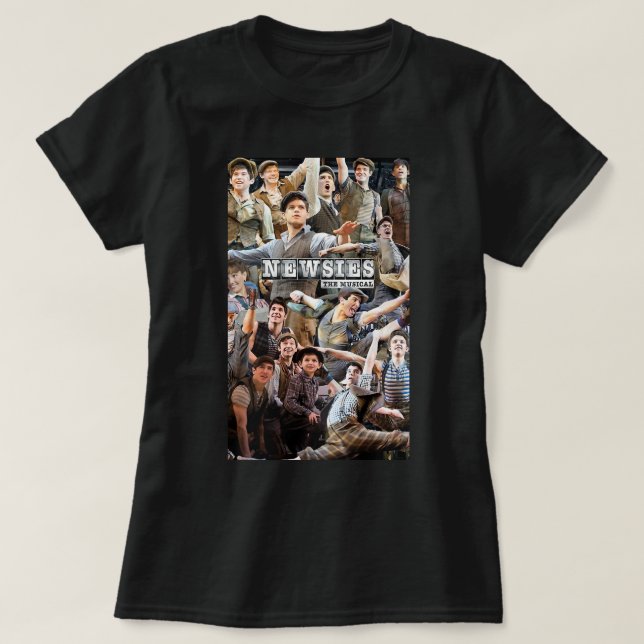 Funny Gifts Newsies Broadway Musical Collage T-Shirt (Design Front)