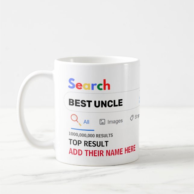 Funny Gifts UNCLE AUNTY COUSIN NEPHEW NIECE MOM DA Coffee Mug (Left)