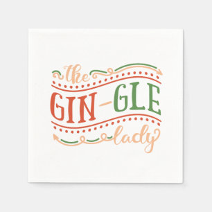 Funny Gin-gle Lady Christmas   Napkin